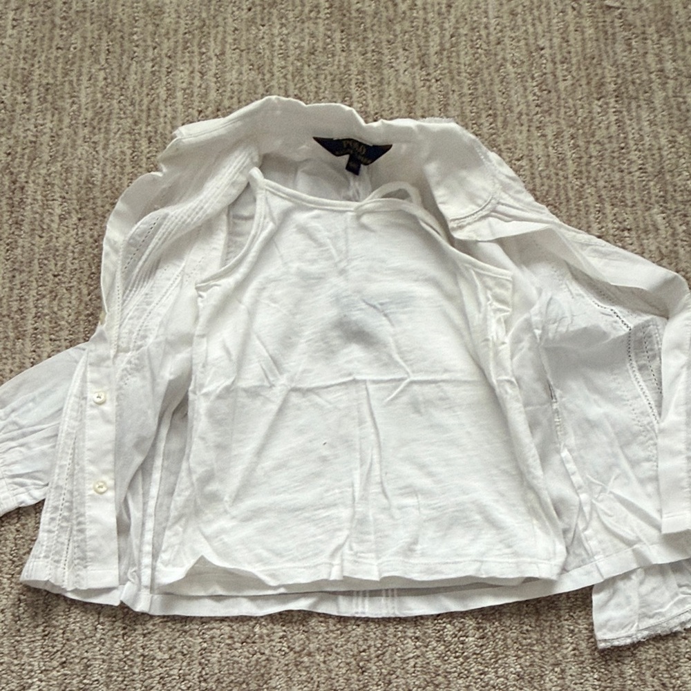 Ralph Lauren Kids White Textured Blouse - Picture 3 of 6